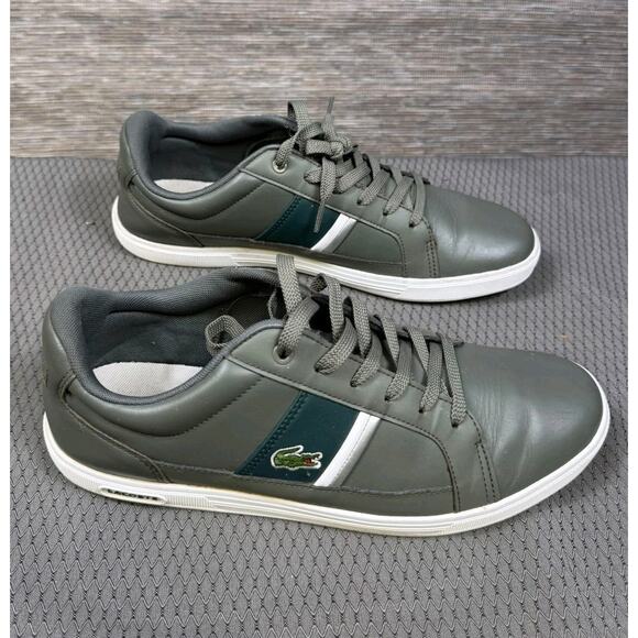 Lacoste Shoes Mens Size 8.5 Gray Green Logo Lace Up Casual Sneakers Low Top main image 16